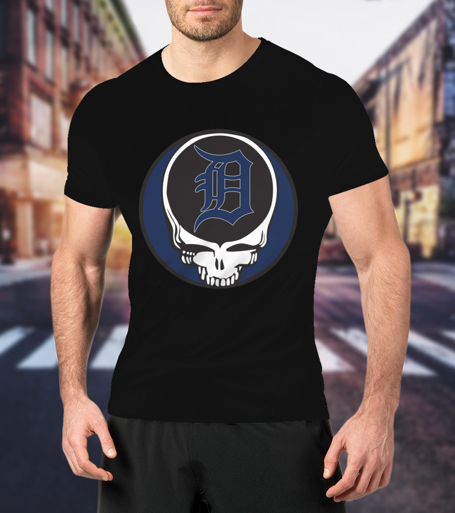 Detroit Tigers Grateful Dead Skull T-Shirt
