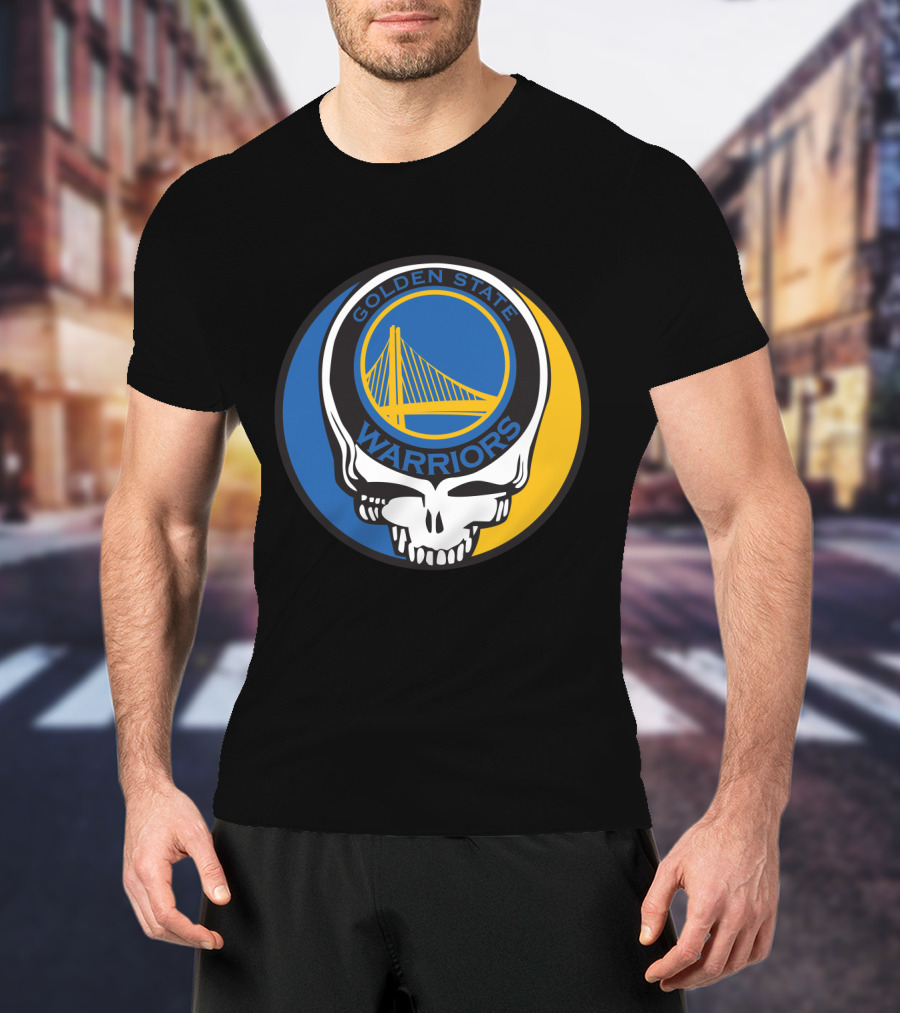 Golden State Warriors Grateful Dead Skull Bridge T-Shirt