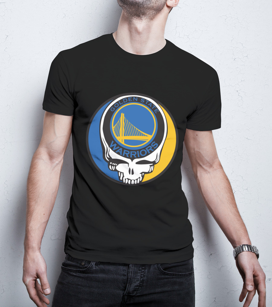 Golden State Warriors Grateful Dead Skull Bridge T-Shirt