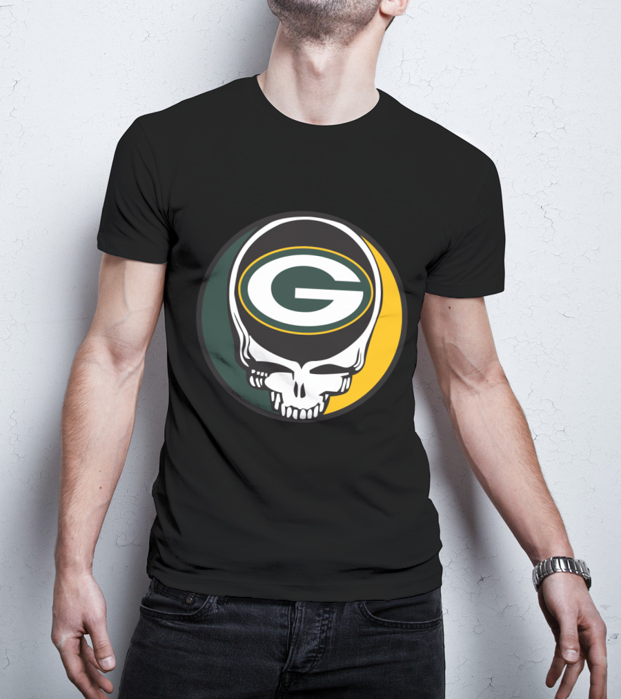 Grateful Dead Green Bay Packers Skull Logo Fans T-Shirt