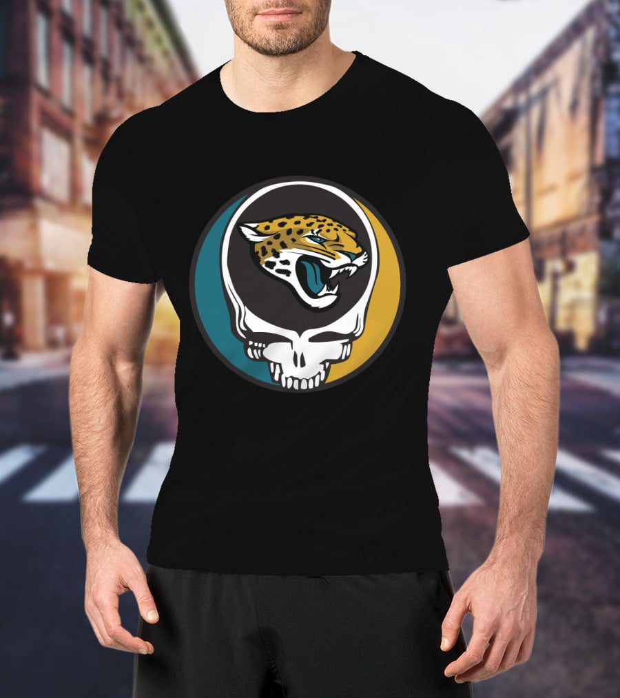 Grateful Dead Jacksonville Jaguars Logo Skull T-Shirt