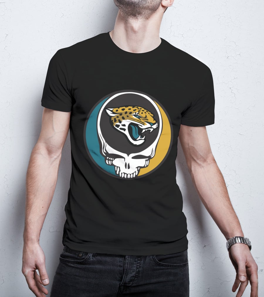 Grateful Dead Jacksonville Jaguars Logo Skull T-Shirt