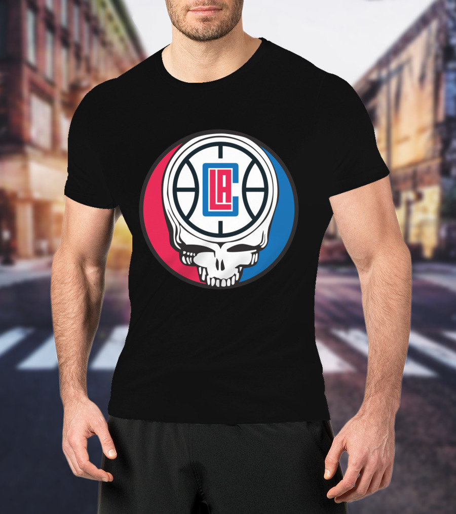 Grateful Dead La Clippers Skull Basketball T-Shirt