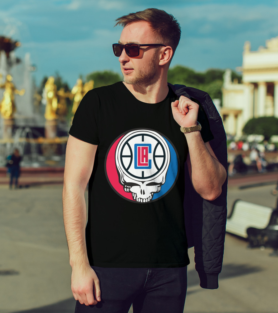 Grateful Dead La Clippers Skull Basketball T-Shirt