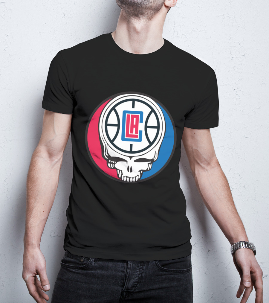 Grateful Dead La Clippers Skull Basketball T-Shirt