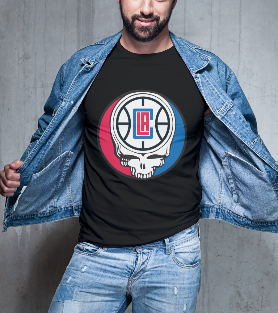 Grateful Dead La Clippers Skull Basketball T-Shirt