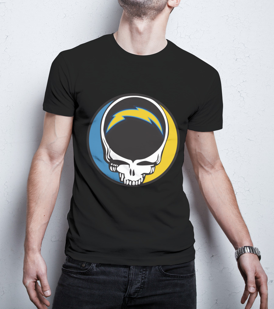 Grateful Dead And Los Angeles Chargers Logo Fusion For Fans T-Shirt