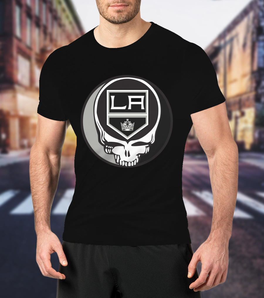 LA Kings And Grateful Dead Skull Graphic For Fans T-Shirt