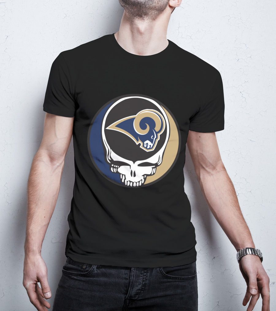 Grateful Dead Skull With Los Angeles Rams T-Shirt