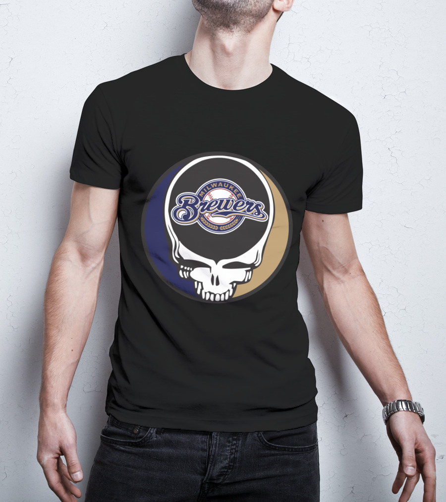 Milwaukee Brewers Grateful Dead Skull T-Shirt