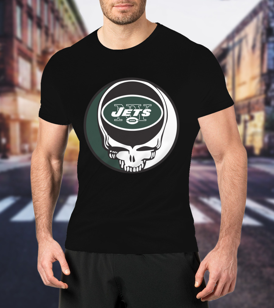 Grateful Dead Skull With New York Jets T-Shirt