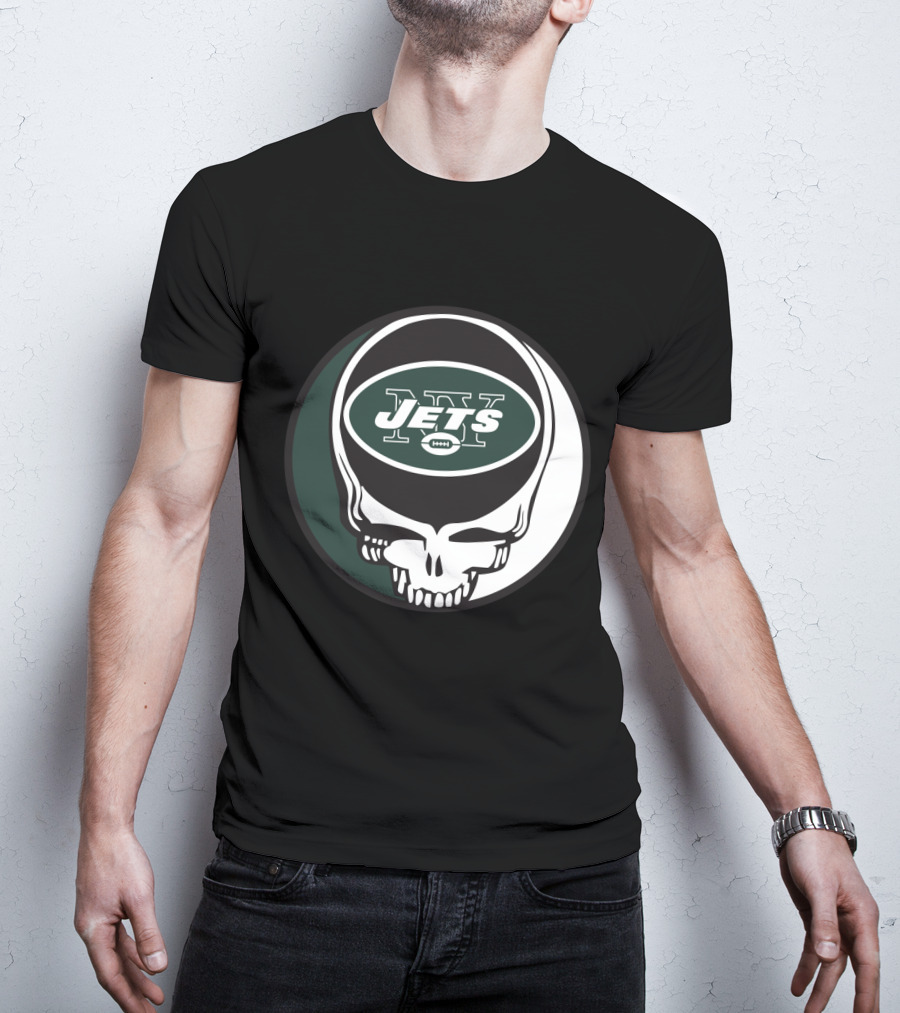 Grateful Dead Skull With New York Jets T-Shirt