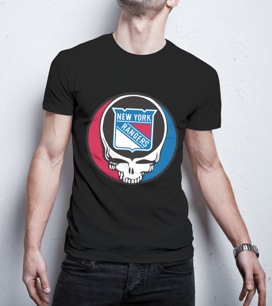 New York Rangers Grateful Dead Steal Your Face Skull Logo Fan T-Shirt