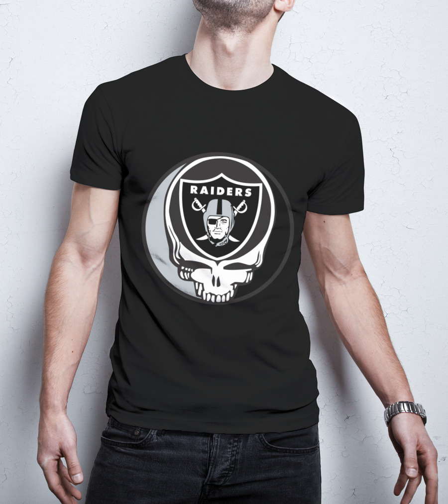 Grateful Dead Raiders Skull Logo For Oakland Raiders Fans T-Shirt