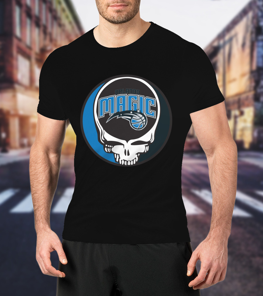 Orlando Magic Grateful Dead Steal Your Face Basketball Fusion T-Shirt