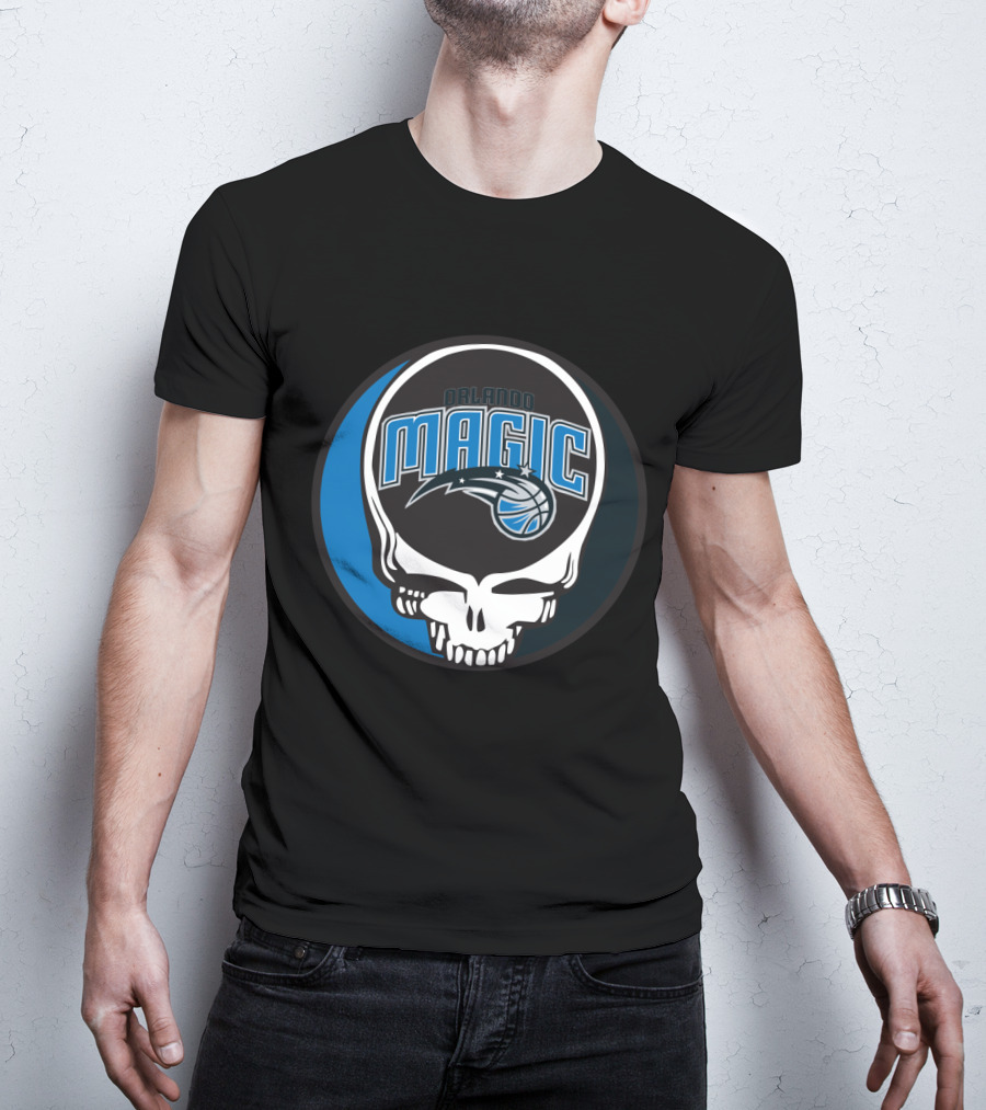 Orlando Magic Grateful Dead Steal Your Face Basketball Fusion T-Shirt