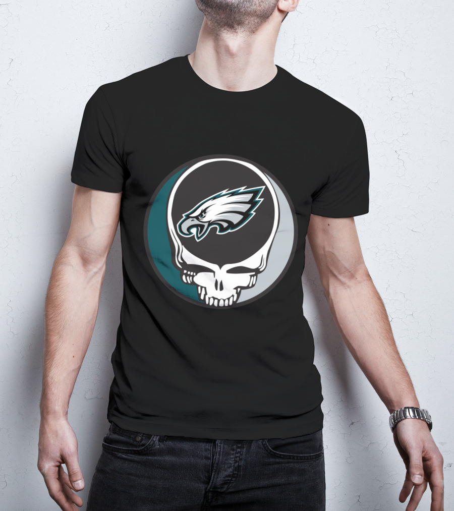 Grateful Dead Philadelphia Eagles Skull Logo Fusion T-Shirt