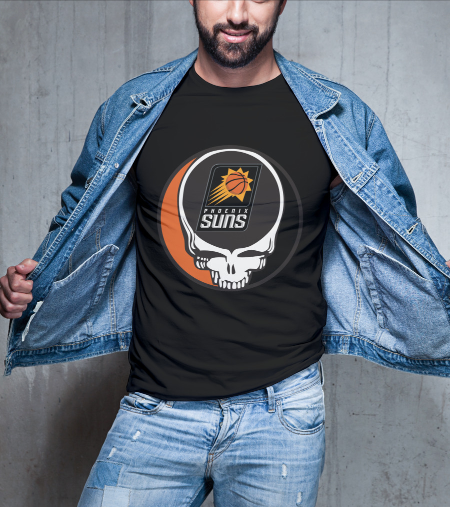 Grateful Dead Skull With Phoenix Suns Basketball T-Shirt