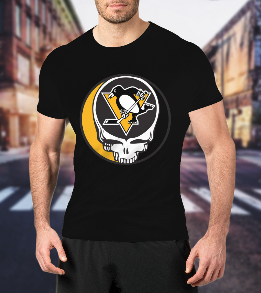Pittsburgh Penguins And Grateful Dead Logo Mashup For Fans T-Shirt