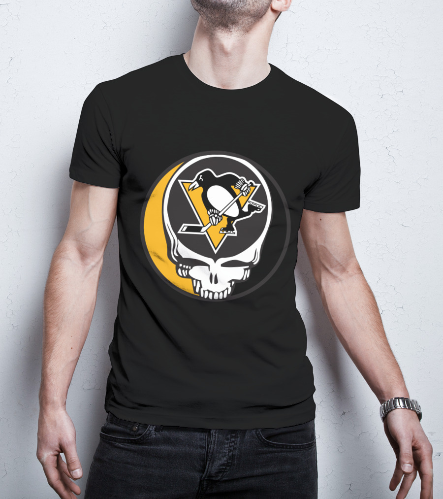 Pittsburgh Penguins And Grateful Dead Logo Mashup For Fans T-Shirt