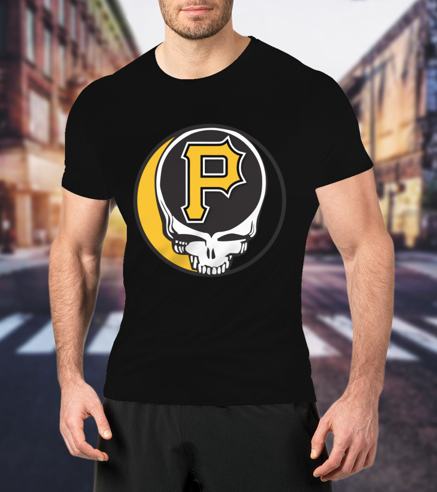 Grateful Dead Skull With Pittsburgh Pirates Logo For Fans T-Shirt