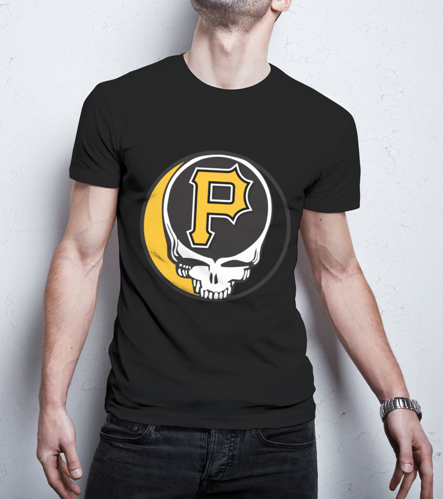 Grateful Dead Skull With Pittsburgh Pirates Logo For Fans T-Shirt