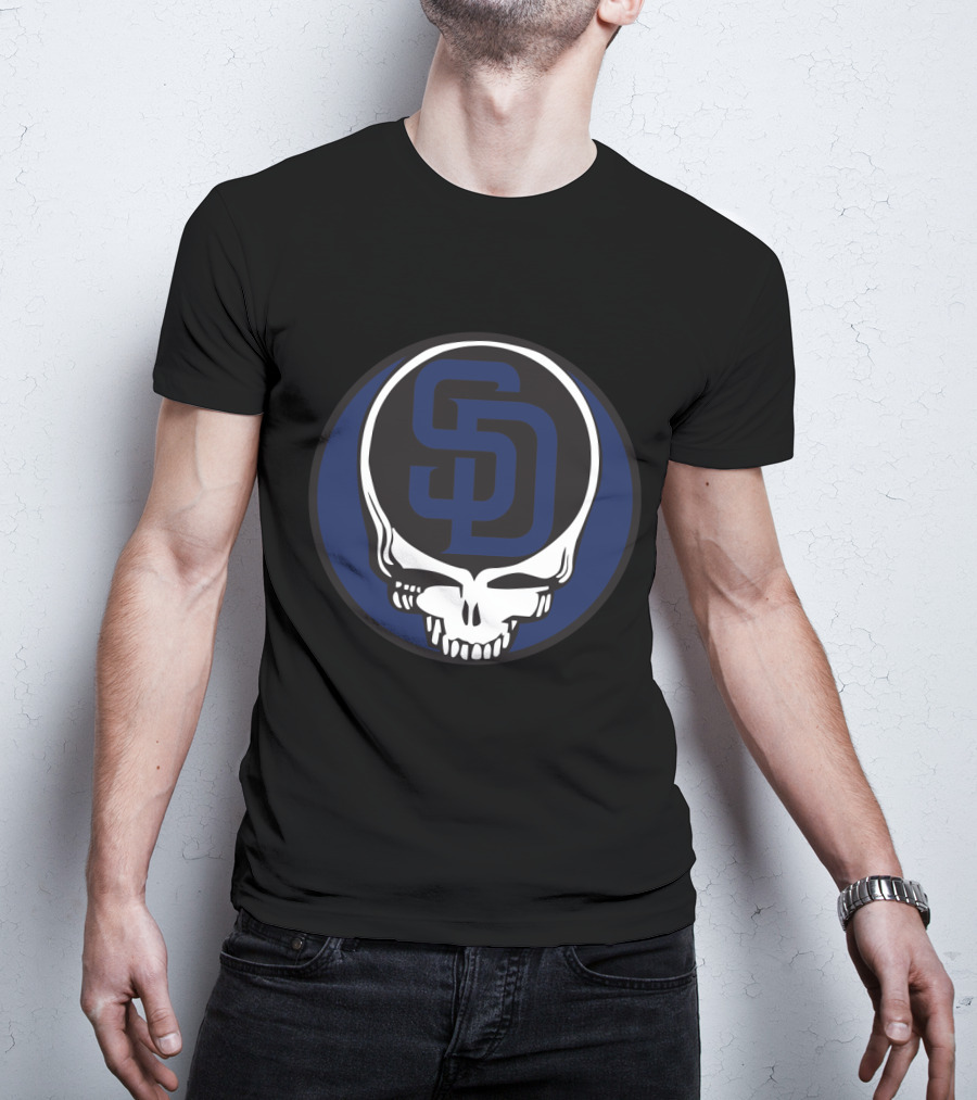 Grateful Dead San Diego Padres Fans Skull Logo Fusion T-Shirt