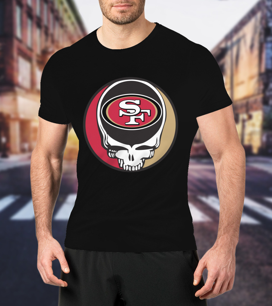 Grateful Dead Skull With San Francisco 49ers Sf Logo For Fans T-Shirt