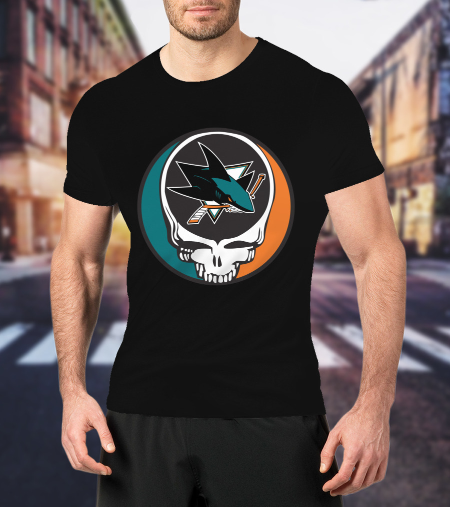 San Jose Sharks And Grateful Dead Skull Logo Fusion For Dedicated Fans T-Shirt