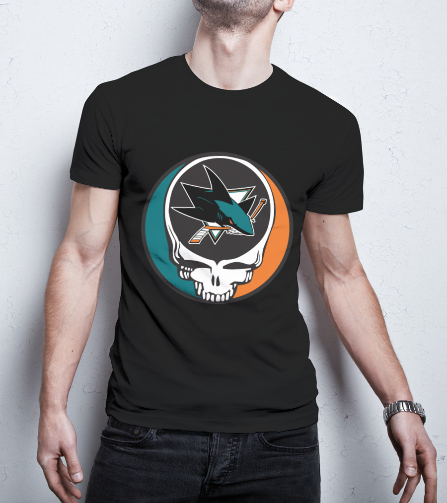 San Jose Sharks And Grateful Dead Skull Logo Fusion For Dedicated Fans T-Shirt