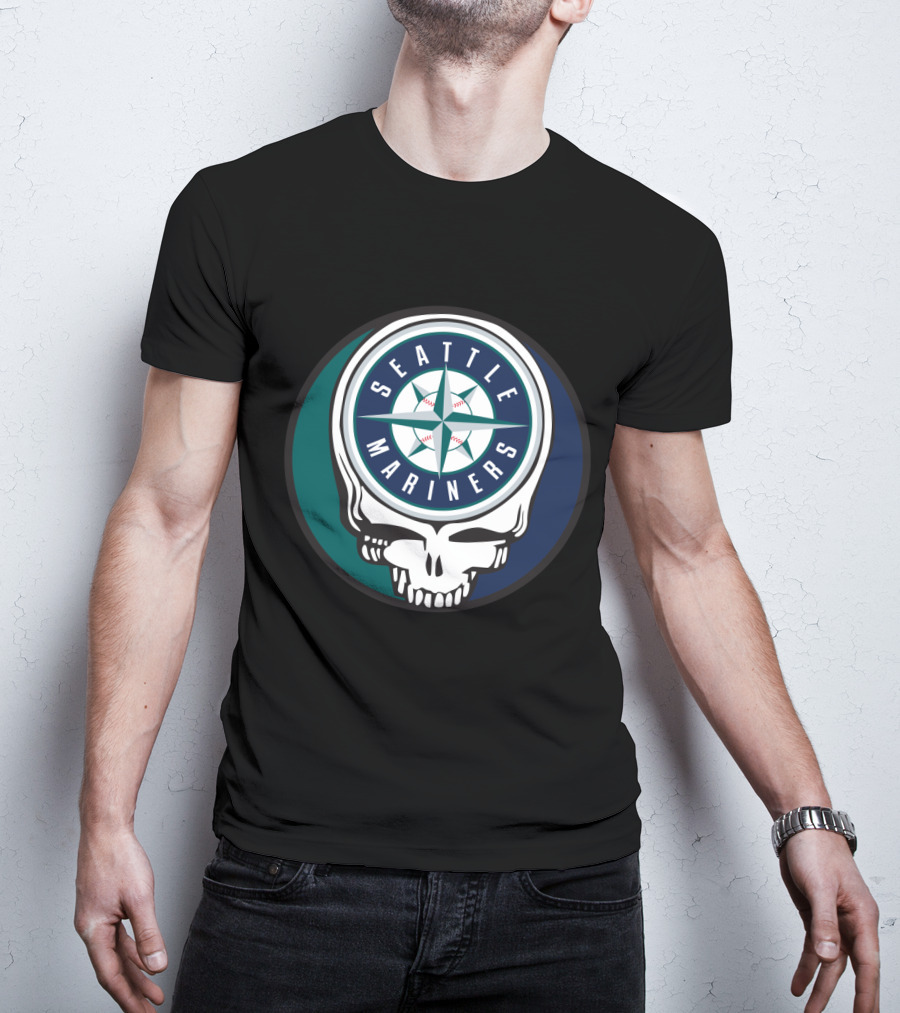 Seattle Mariners Grateful Dead Skull Baseball Mashup T-Shirt