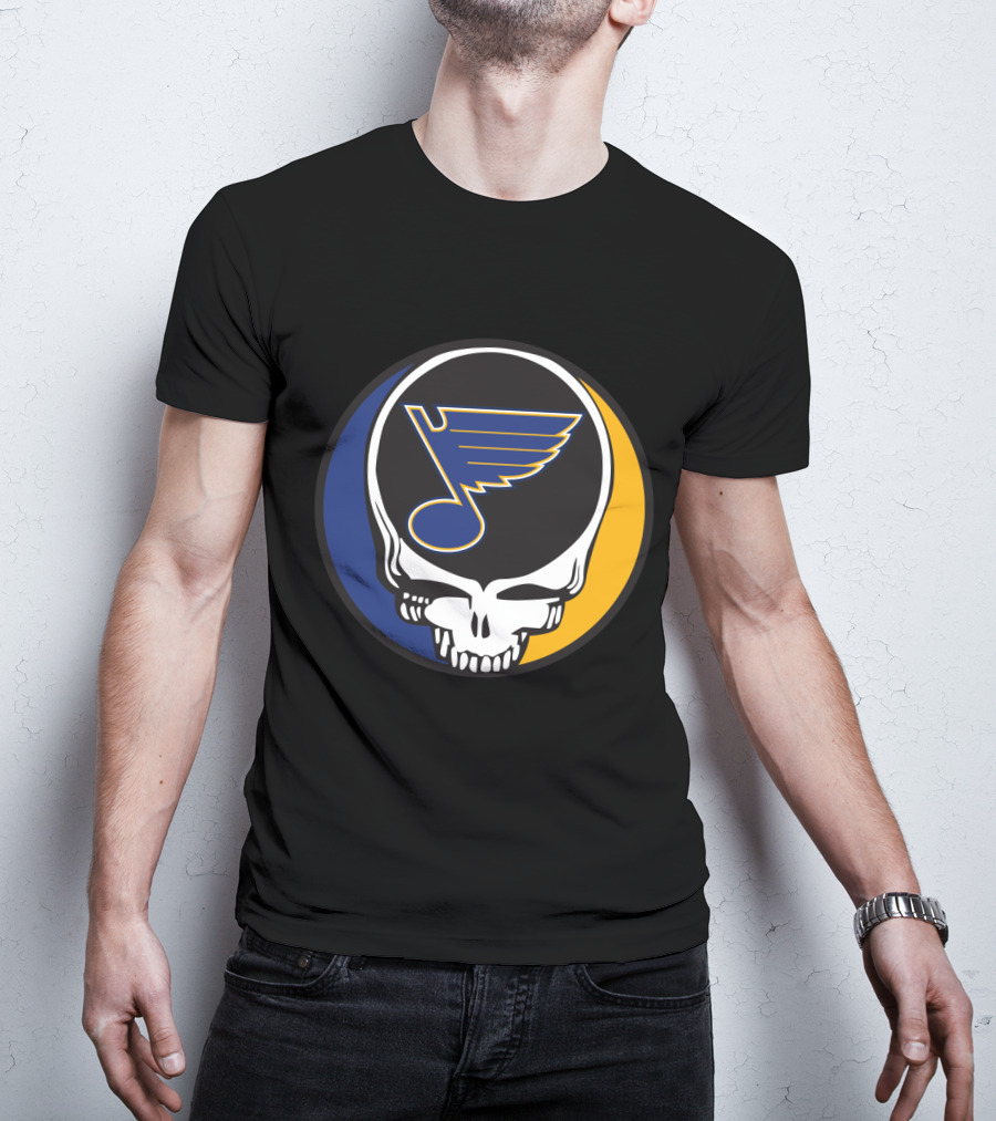 Grateful Dead St. Louis Blues Skull Logo Fusion T-Shirt