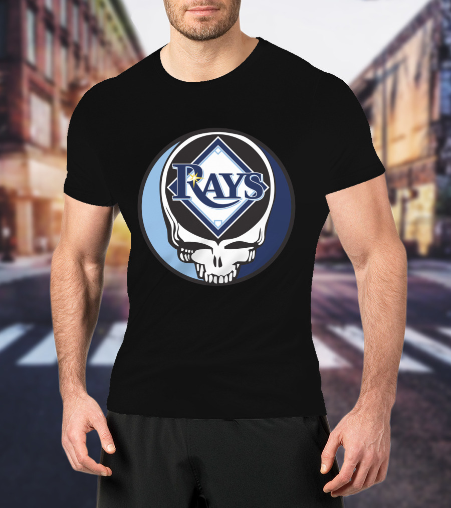Grateful Dead Skull With Tampa Bay Rays Logo For Fans T-Shirt