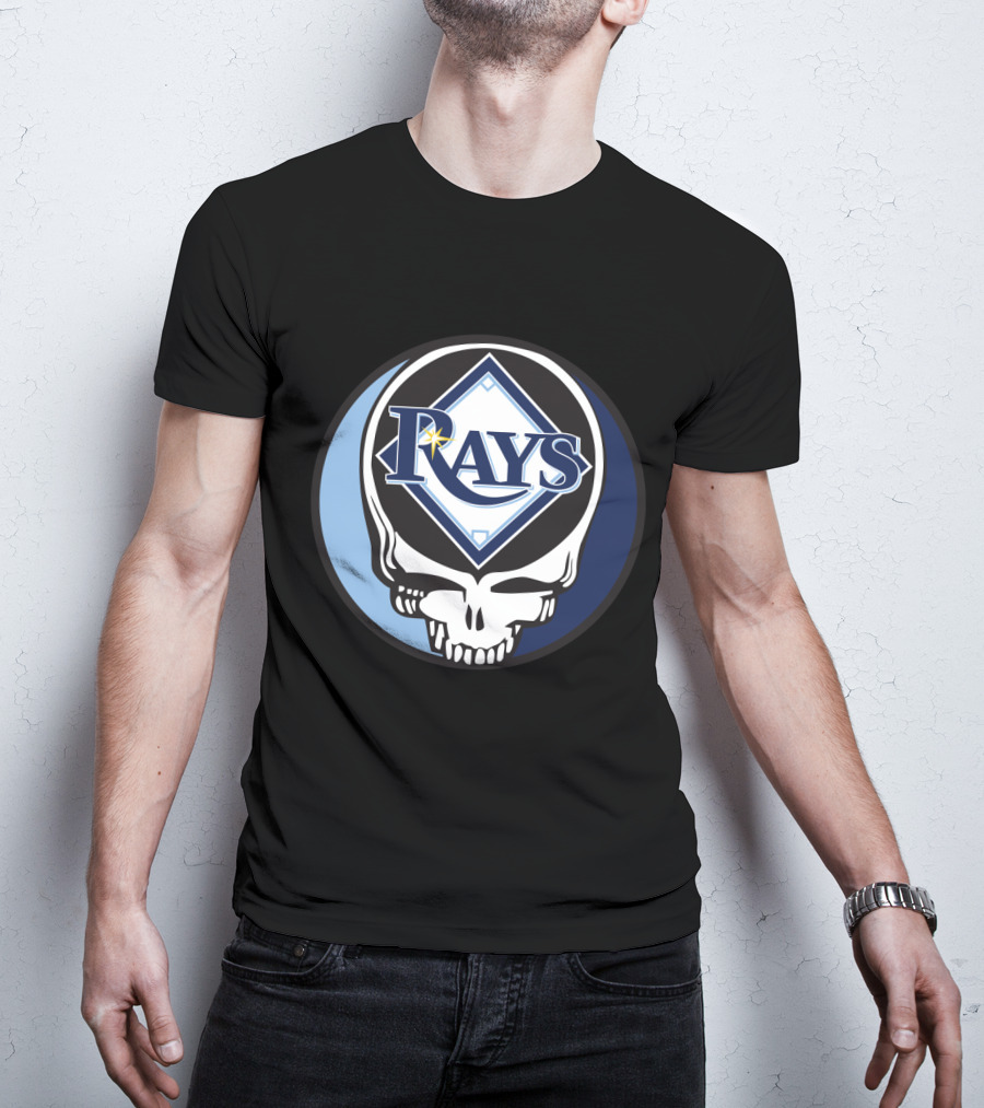 Grateful Dead Skull With Tampa Bay Rays Logo For Fans T-Shirt