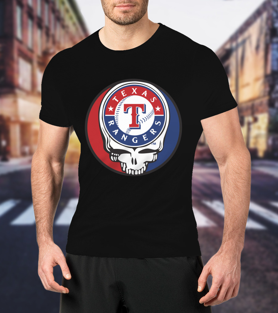 Texas Rangers Baseball Skull Grateful Dead-Inspired T-Shirt