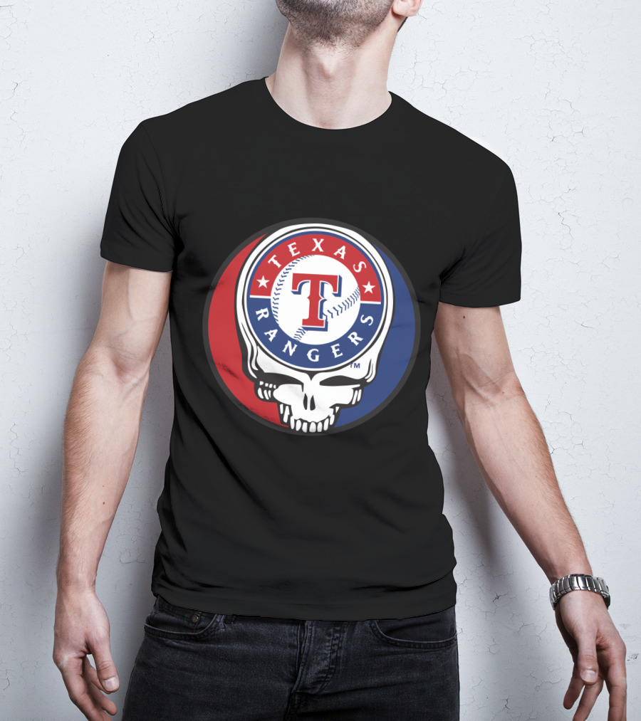 Texas Rangers Baseball Skull Grateful Dead-Inspired T-Shirt