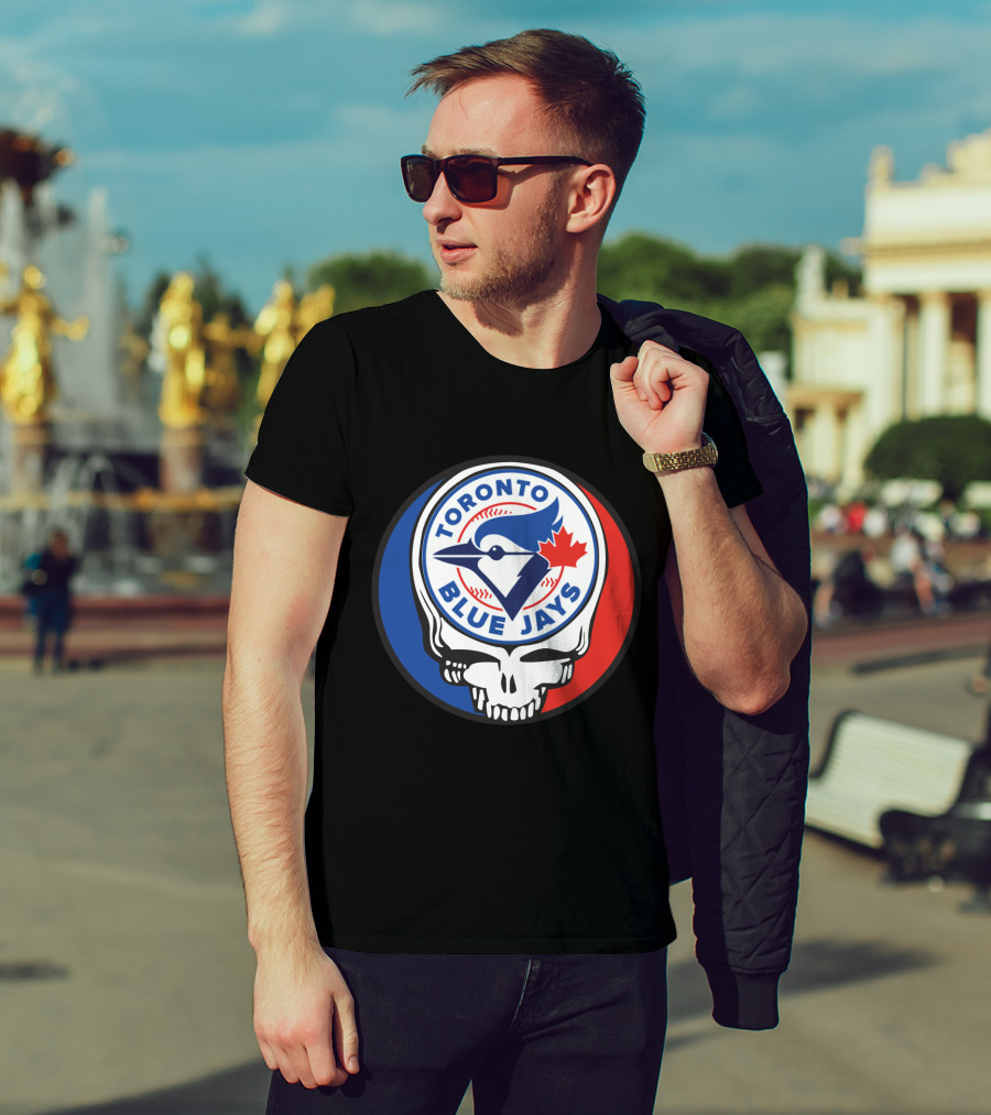 Toronto Blue Jays Grateful Dead Fan Logo Fusion T-Shirt