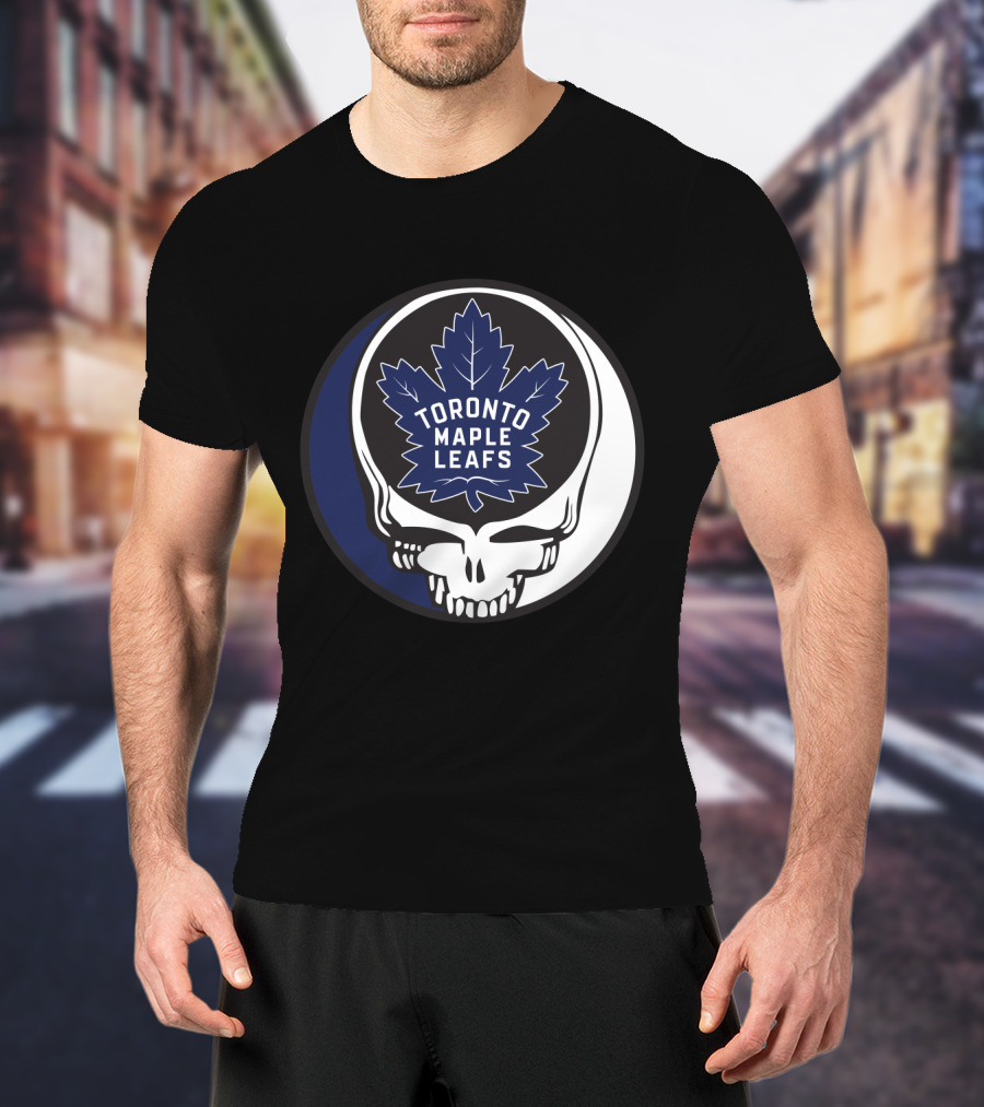 Toronto Maple Leafs Skull With Grateful Dead Style Leafs Fans T-Shirt