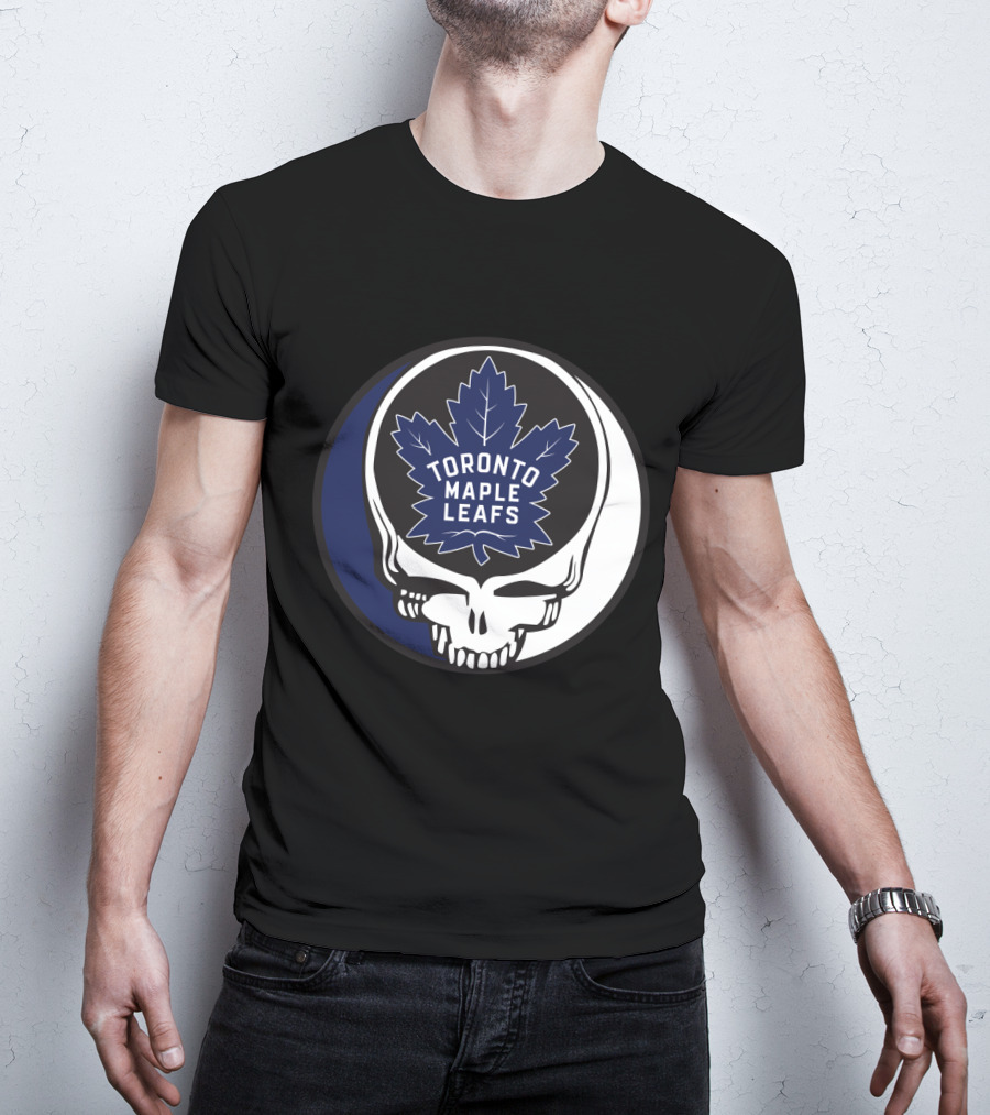 Toronto Maple Leafs Skull With Grateful Dead Style Leafs Fans T-Shirt