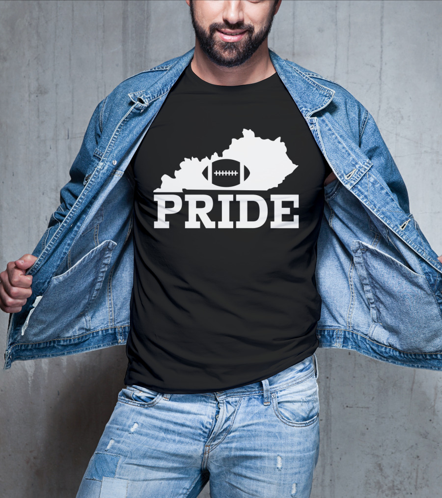 Kentucky State Outline Football Pride T-Shirt