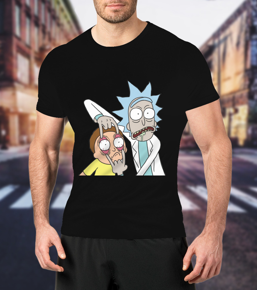 Rick And Morty Screaming Eye-Popping Gesture T-Shirt