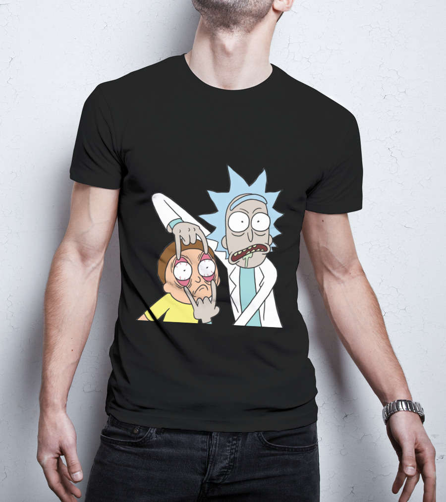 Rick And Morty Screaming Eye-Popping Gesture T-Shirt