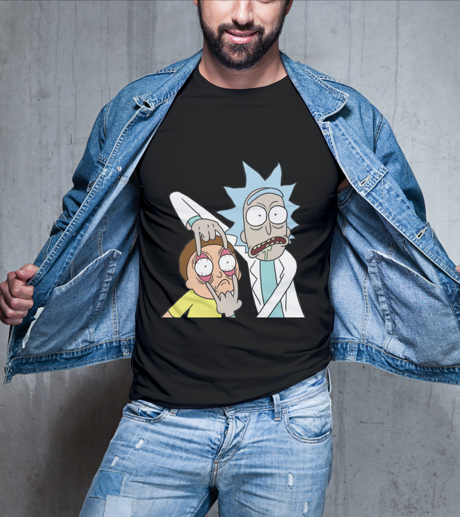 Rick And Morty Screaming Eye-Popping Gesture T-Shirt