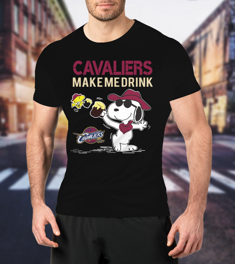 Cavaliers Make Me Drink Cleveland Cavaliers Snoopy T-Shirt