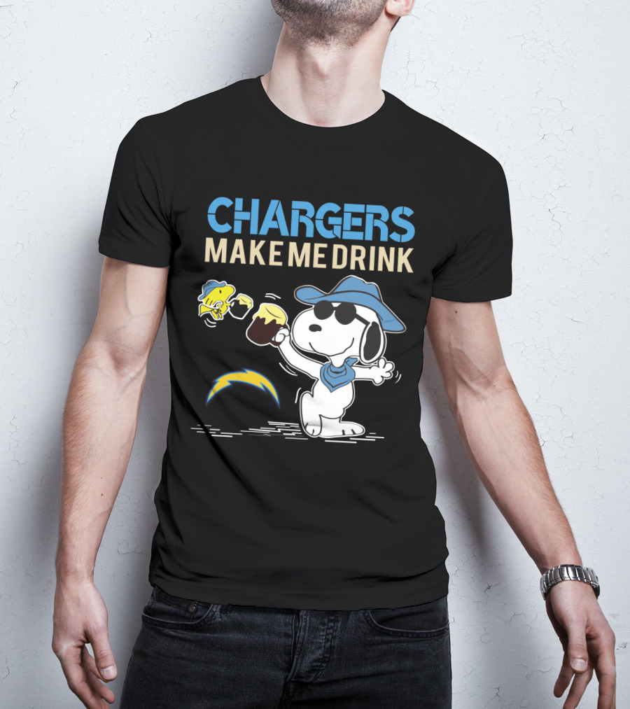 Snoopy Chargers Make Me Drink Los Angeles Fans T-Shirt
