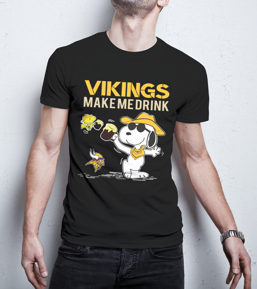 Snoopy Vikings Make Me Drink Minnesota Fans T-Shirt