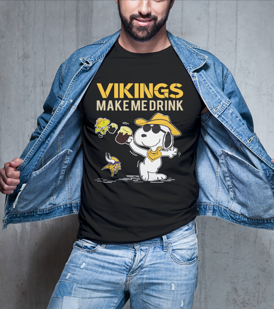 Snoopy Vikings Make Me Drink Minnesota Fans T-Shirt