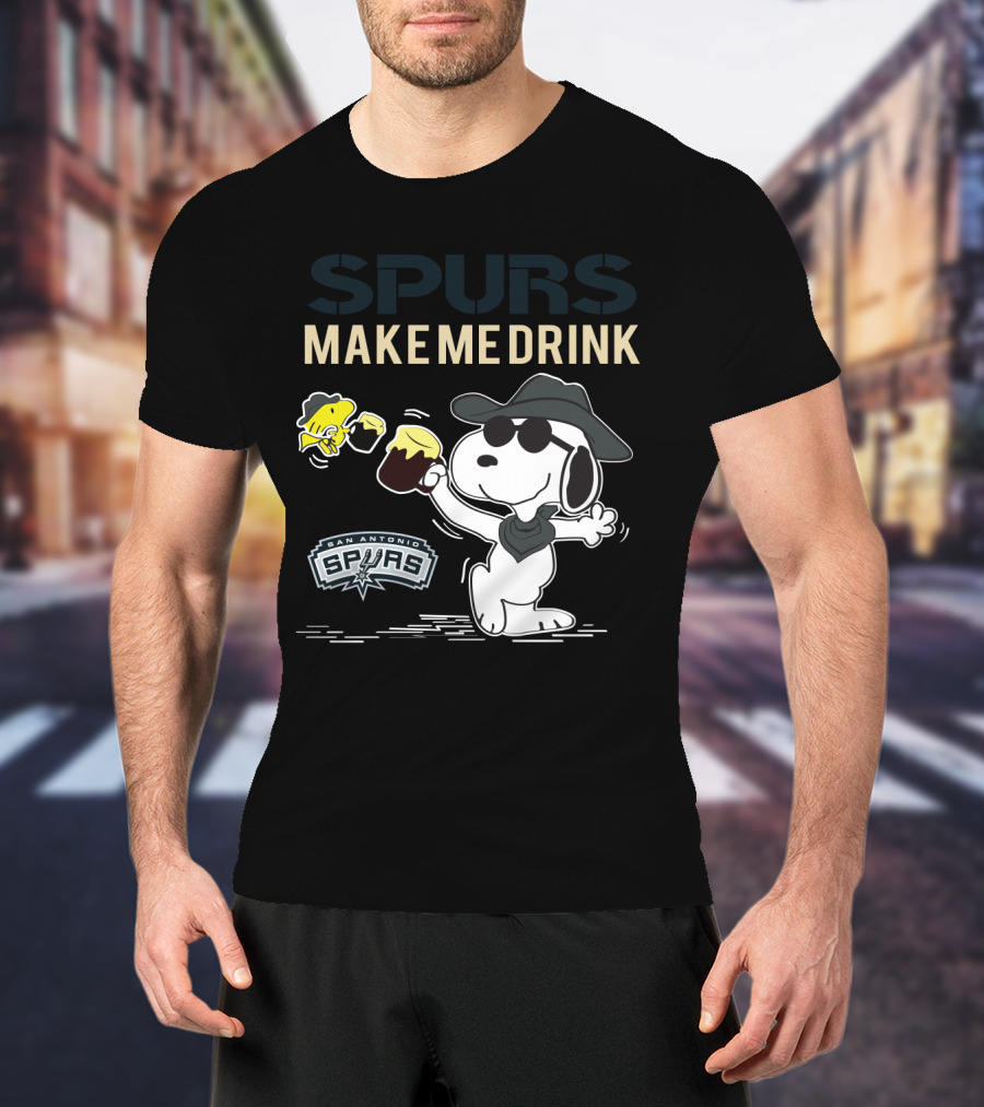 Spurs Make Me Drink San Antonio Snoopy Fans T-Shirt