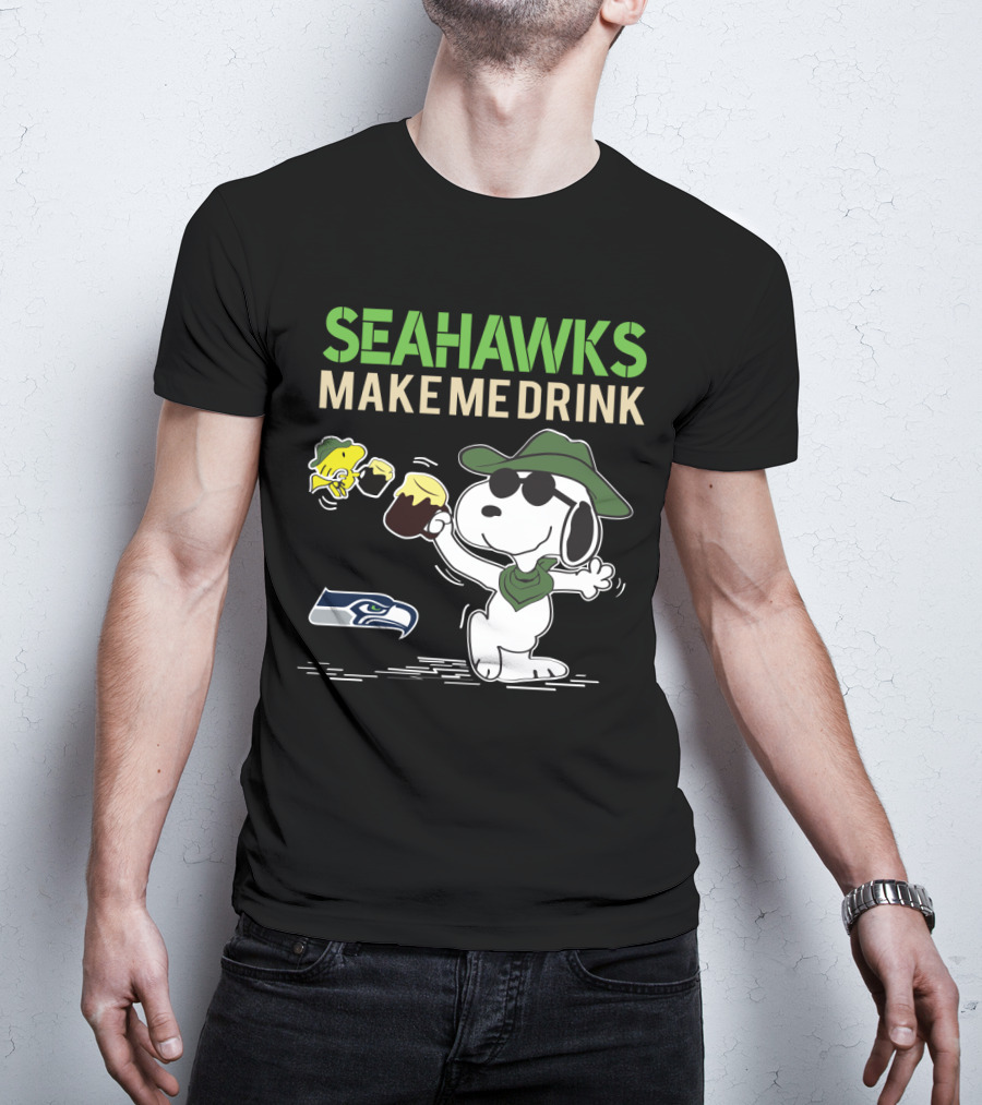 Seattle Seahawks Make Me Drink Snoopy Fan Celebration T-Shirt