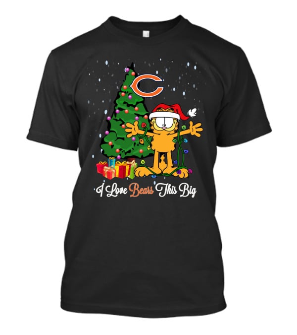 Chicago Bears Christmas Tree Garfield I Love Bears This Big T-Shirt